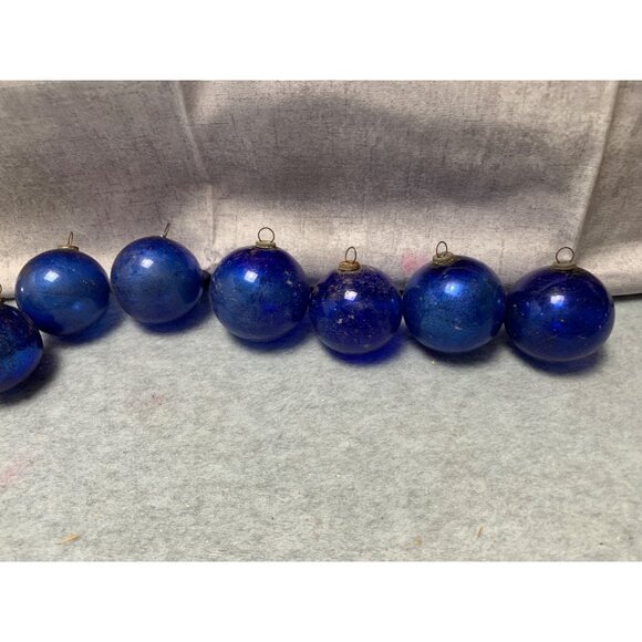 Vintage Glass Christmas Ornaments Set 14 Assorted Colors Sizes - Picture 3 of 8